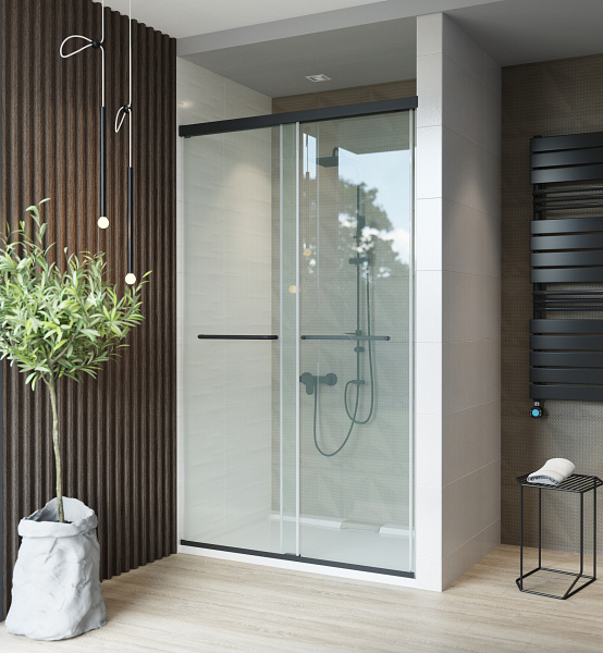 DUALDOOR zuhanyajtó 8mm 140x200cm fekete