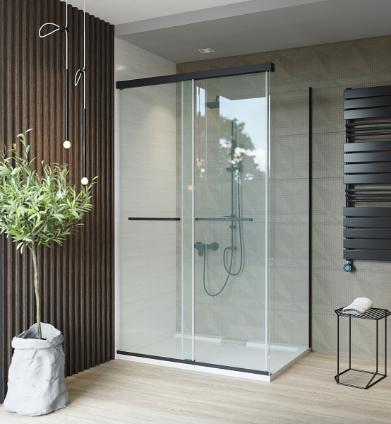 DUALDOOR zuhanyfal 8mm 90x200cm fekete