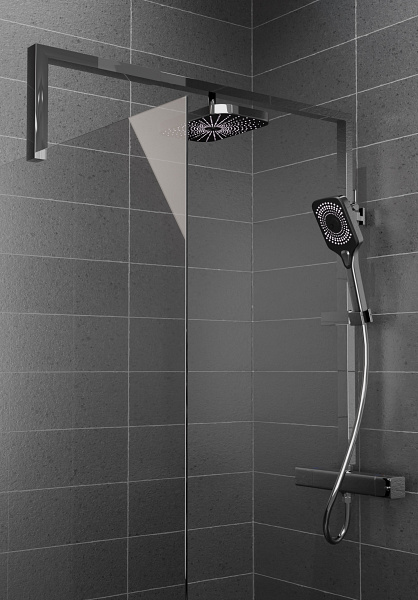 Wasserburg zuhanyszett termosztátos csapteleppel és zuhanyfal merevítővel, króm